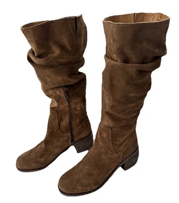 Bota Alta Matisse Alicante Marrón Castaño Gamuza Tacón Holgado Nueva Talla 6.5 Foto 1 de 4