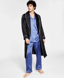 INC Men's Deep Black Satin Pajama Robe Size L/XL - Picture 1 of 1