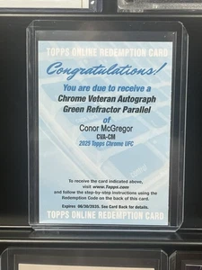 2025 Topps Cromo UFC Conor McGregor Veterano Autógrafo Auto Verde Refractor/99 - Imagen 1 de 1