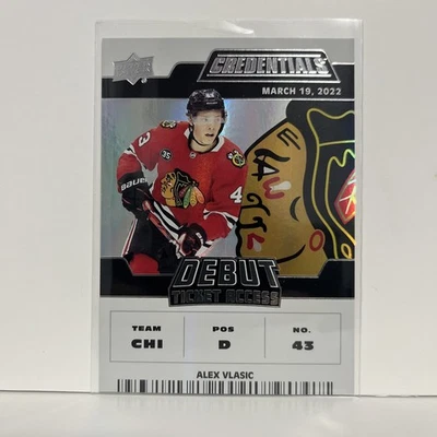 2022-23 Upper Deck Credentials Debut Ticket Access -  Alex Vlasic -  Rookie /799 - Image 1 of 3