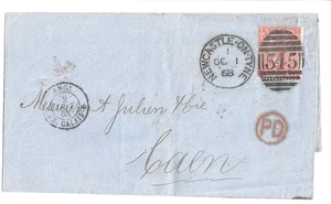 Great Britain: 1868,10,1 Folded Letter, 4p vermilion, Plaate 10 (Sc 43). - Picture 1 of 1