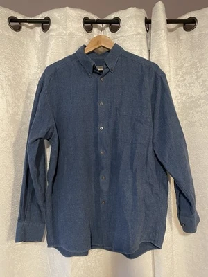 Men’s blue button-up flannel 100% cotton shirt Large Talbots - Image 1 of 3