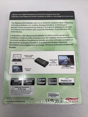 Diamond Multimedia USB 3.0 a DVI/HDMI Windows 10, 8.1,XP, MAC OS y Android 5 Foto 1 de 3