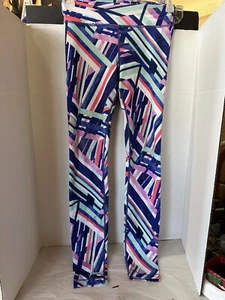 Athleta Girl Leggings Size 12 Geometric Design Soft Comfortable Activewear - Picture 1 of 6