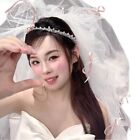 Studded Bows Bride Veil Headscarf Bride Headpiece Bride Photo Props