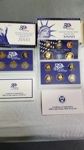 2000 United States Mint State Quarters 10 münzsicheres Set mit OGP & C.o.A - Bild 1 von 2