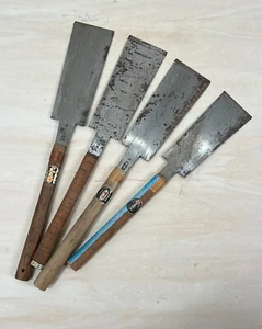Vintage Japanese hand Saw 4set Carpentry Pull Blade Tool Nokogiri /Chisel e64 - Picture 1 of 24