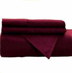 Persian Burgundy Flat Sheet 1800 Collection Wrinkle Free Soft Solid Top Sheet
