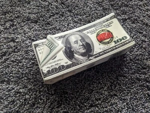 Ceramic $100 Dollars Bill Piggy Bank Coin Saving Money Benjamin Franklin - Picture 1 of 13