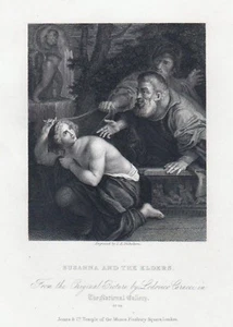 Galantería "Susanna and the Elders" St. de T.F.Nicholson a L.Caracci 1830 - Imagen 1 de 1