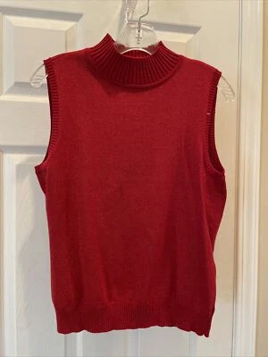 Top Pullover Liz Claiborne Lizsport Sport Talla M Mediano Rojo Metálico Sin Mangas Foto 1 de 3