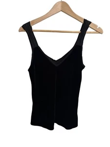 GHOST LONDON Tank Size Small Black Velvet Blouse Camisole Near New - Picture 1 of 6