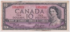1954 $10 Devil Face Bank of Canada - Fine - Beattie Coyne - F/D Prefix - inv#054