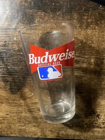 Libbey Glass Budweiser Red Bow-Tie & MLB St. Braves 16 oz. Beer Glass Cover