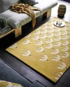 Yellow Gray Pajaro Modern Handmade Tufted Area Rug High Low Carpet 100%Wool Rug - Picture 1 of 16