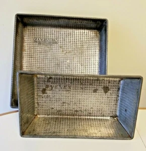 VTG OVENEX EKCO NO.632 & 47 Metal Waffle Weave Bread Loaf Baking Pans (L55) - Picture 1 of 12