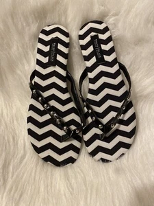 Sandalias Casa Blanca Mercado Negro Mujer Talla 7M Negro Blanco Chanclas Sin Cordones - Imagen 1 de 8
