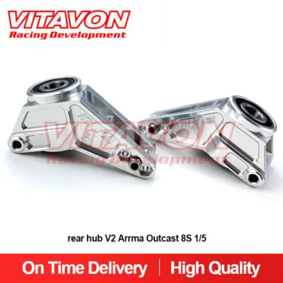 Vitavon Kraton 8S CNC aluminum7075 rear hub V2 for Arrma Out Cast 1/5 silver - Image 1 of 4