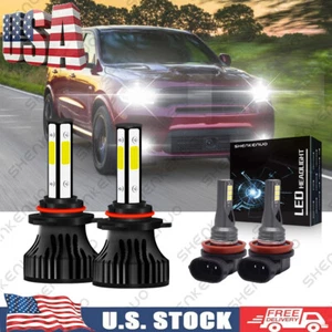 For 2014-2015 Dodge Durango 4PC 8000K LED Headlight Bulbs + Fog Lights Kit - Picture 1 of 10