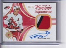 2021-22 SEBASTIAN AHO UD ULTIMATE PREMIUM SIGNATURES PATCH AUTO #UMS-SA 24/35