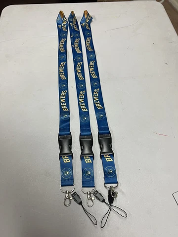 Milwakee Brewers Baseball MLB Lot Of 3 Lanyard Key Ring Keychain Safety Clip New Cover