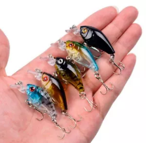 5PCS Topwater Swim Fish Fishing Lure Hard Bass Minnow Artificial Pike Swimbaits - Picture 1 of 6
