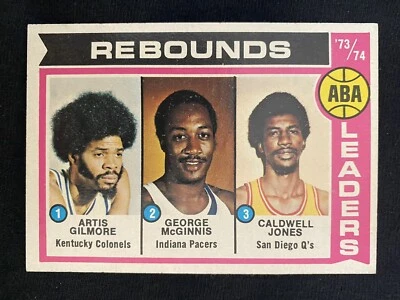 1974-75 Topps - ABA #211 Artis Gilmore, George McGinnis, Caldwell Jones (RC) - Image 1 of 2