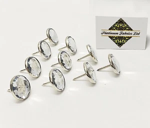 Brand New Upholstery Diamond Crystal Nail Buttons 18mm x 22mm 200pcs Free P&P - Picture 1 of 4