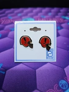 Vintage Peter David Atlanta Falcons Red Helmet Earrings - Picture 1 of 3