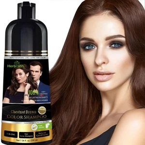Chestnut Brown Shampoo, Hair Dye Shampoo 3 in 1, 100% Grey Coverage, Demi-Per... - Picture 1 of 8