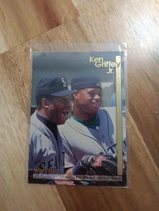 Ken Griffey Jr  Ken Griffey Sr 1995 Megacards Wish List #4 Seattle Mariners HOF  - Picture 1 of 2