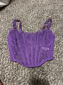 Victoria's Secret Dream Angels Corset Bra Lace Unlined Purple Small NWT New
