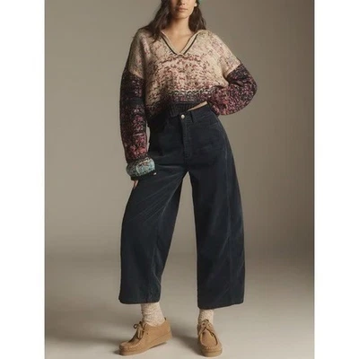 Anthropologie Pilcro The Kenna Heritage Barrel 牛仔裤黑色 28 码 — 第 1/4 张图片