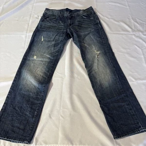 Rock & Republic Denim Jeans Mens 32x30 Blue Colburg Straight Distressed Med Wash - Picture 1 of 15