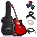 Full-Size Cutaway Thinline Acoustic-Electric Guitar with Gig Bag & EQ