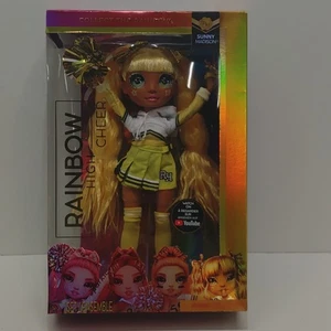 Rainbow High Cheer Sunny Madison Amarillo Moda Muñeca Pompones Animadora - Imagen 1 de 3