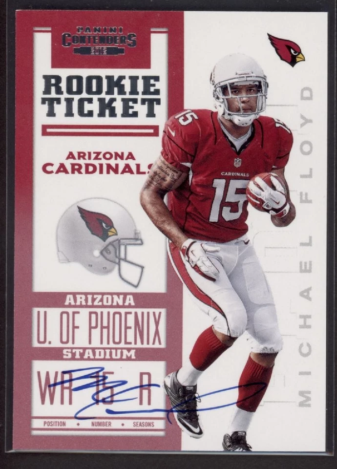 2012 Michael Floyd Contenders вариация SP с автографом RC /125* #208 (B395) - Изображение 1 из 1