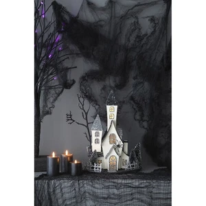 10x8.3x13.5" Cartón Iluminado Casa Embrujada Decoración Halloween, Alimentado por Batería - Imagen 1 de 328