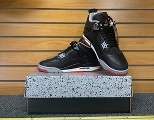 Air Jordan 4 Retro Bred Reimagined Size 10.5 Pre-Owned FV5029-006 Black Red - Picture 1 of 12