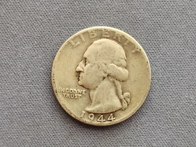 1944 USA - ¼ Dollar Circulated Washington Quarter .900 Silver Coin - Image 1 of 4