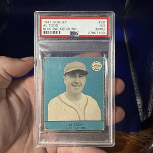 1941 Goudey #28 Al Todd Blue Background Chicago Cubs PSA 3 MK Very Rare Card - Picture 1 of 14