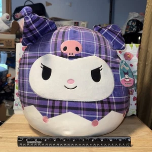 Squishmallow Plush Hello Kitty Sanrio 14”Kuromi Plaid New With Tags - Picture 1 of 10