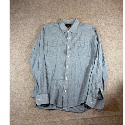 Jack Spade New York Chambray Button Up Shirt Mens XL Blue Linen Blend Office - Image 1 of 4
