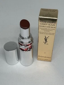 YSL Rouge Volupte CANDY GLAZE Double Care Balm #3 Cacao No Boundary - New In Box - Picture 1 of 7