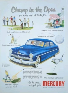 Vehículo Mercury Ford Motor Company 1951 vintage ilustración de coche azul - Imagen 1 de 1