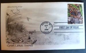 RED ADMIRAL BUTTERFLY GREAT LAKES DUNES 2008 ARTCRAFT CACHET FDC UNADDR - Picture 1 of 1