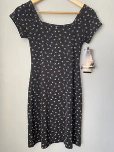 NWT! Vtg 90's All That Jazz Ditsy Floral Print Mini Dress SML Square Neck Grunge - Picture 1 of 6