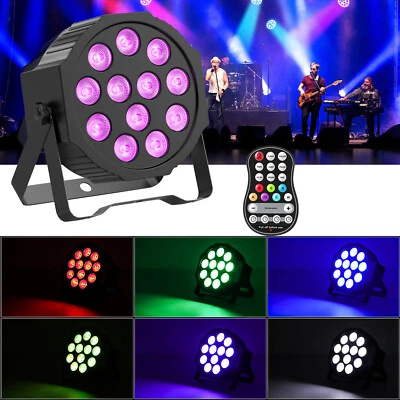 Rechargeable Par Light 12LED 4in1 RGBW DMX Stage Lighting For DJ Disco Party - Image 1 of 4