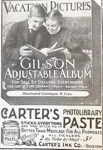 1898 GILSON regolabile foto/album foto stampa pubblicità ~ inchiostro pasta Carter Co.Boston - Foto 1 di 2