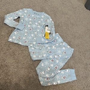 NWT TUCKER TATE Kids' Fitted Two-piece Pajamas In Blue Falls Snow Globes Sz 10 - Picture 1 of 5